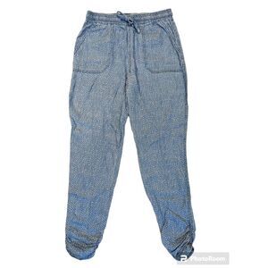 Thread + Supply Thin Joggers Women's size small blue with white dot print ankle